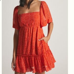 ANTHROPOLOGIE Maeve Smocked Tunic Mini Dress SIZE M